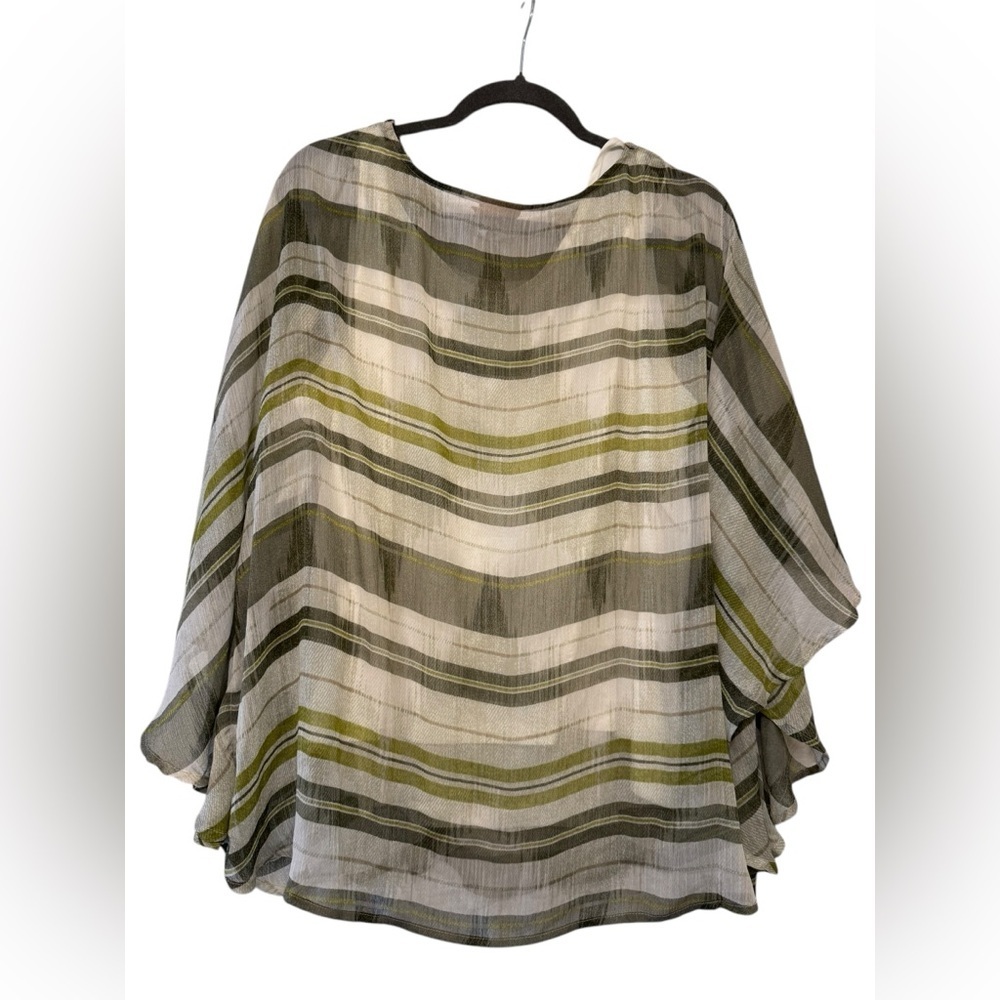 Ruby Rd Sheer Poncho Style Top with Tank - Picture 2 of 7
